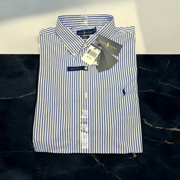 Polo Ralph Lauren Classic Fit Performance Striped Button Down Shirt - Picture 1 of 10